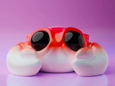 Crab flower pot or cute figurine 3D print model