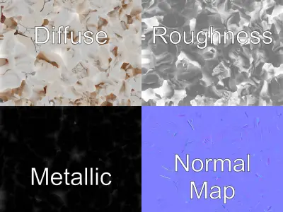 Baroque Marble Sculpture Dynamic Drapery model pack Low-poly 3D model