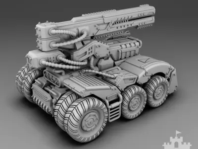 Car with weapon 3D print model