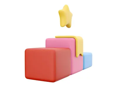 3d podium cartoon 3D model