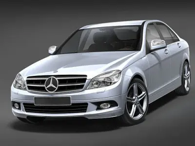 Mercedes C class 2009 midpoly 3D model