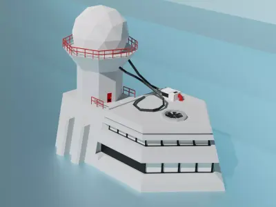 Low Poly Satellite Radio Array Low-poly 3D model