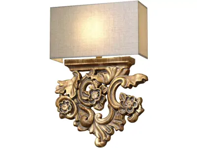 Bronze European sconce in classic rustic style Floral Wall Lamp 3D model