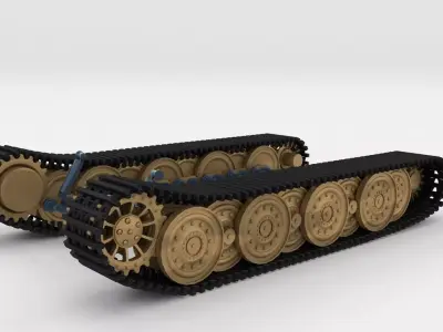 Tiger Tank Tracks and Suspension tracks 3D model