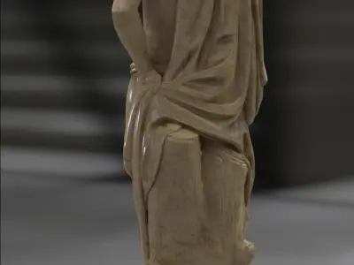 Hercules Greek Statue Low-poly 3D model