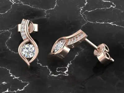 Jewelry Earring 3D print model 17