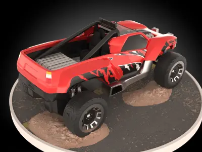 Dawgzilla pickup truck Low-poly 3D model