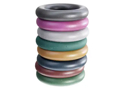 collection 9 colors sports round wrist hand trainer da1 Low-poly 3D model