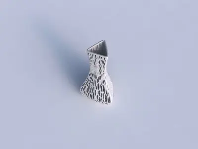 Vase puffy triangle with organic lattice and twisted thickness 3D print model