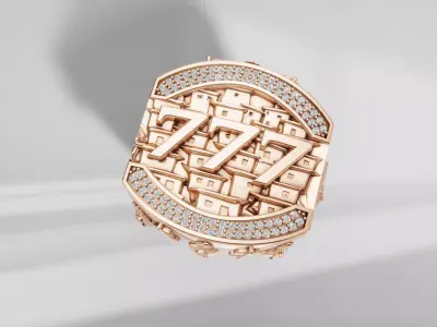 Luxury Gold Ring 3D print model
