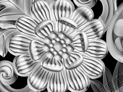 3D model stl wall molding plinth cutout decor for CNC router 3D print model