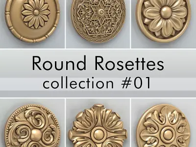 Round Rosettes collection 01 3D model
