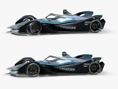 Mercedes Formula E 2020 Low-poly 3D model