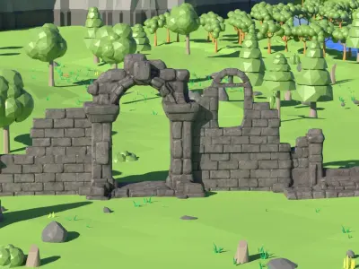Stylized Ruins Asset Pack  Low-poly 3D model