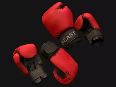 Boxing Gloves Red Low-poly 3D model
