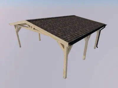 wood carport wiata samochodowa 6x5m 3D model
