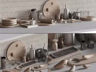 067 Kitchen Decor Set Accessories 02 3D model