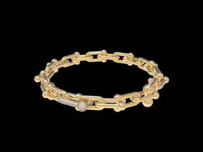 Link Hardwear Diamond Paved Bracelet 3D print model
