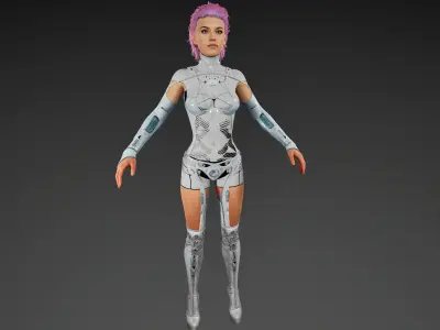 CybG unreal engine character Low-poly 3D model
