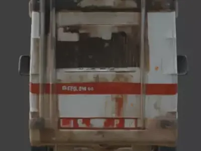 Rusted Wrecked Ambulance Post Apocalyptic 3D Model Low-poly 3D model