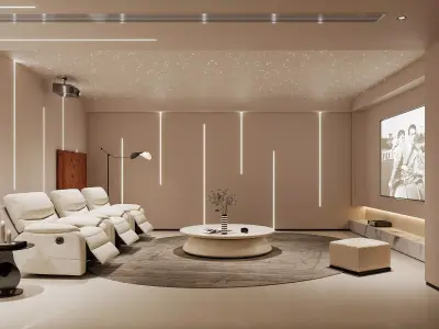 Luxury Home Cinema Interior Villa Theater 3Ds Max FBX 3D model 3D model