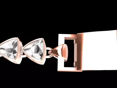Statement Trillion Bracelet With Lock 3D print model