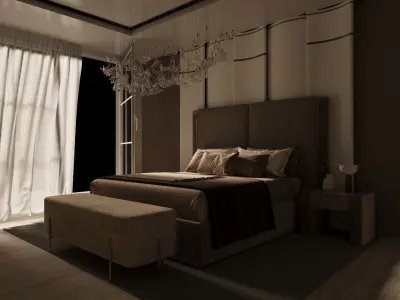 bedroom 3D model 6