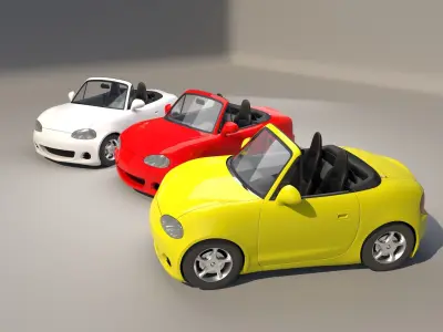 Car cartoon 01 - rig 3D model