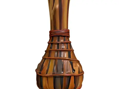 Woven Natural Decorative Vase Low-poly 3D model