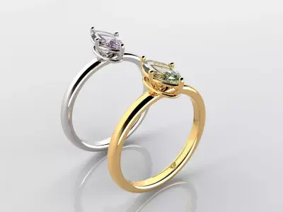3D printable Ring from jewelry set 002 Free 3D print model