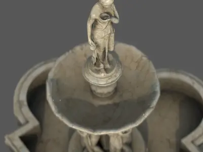 Water fountain Greek Low-poly 3D model