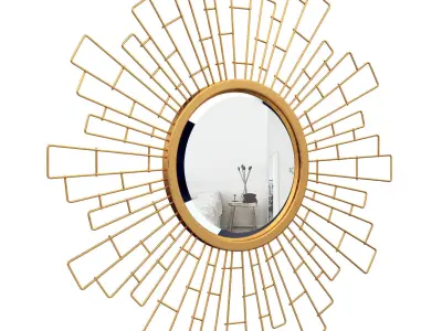 Glasser Metal Sunburst Wall Mirror VARK7276 3D model