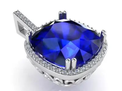 Cushion Halo Pendant 2601 3D print model