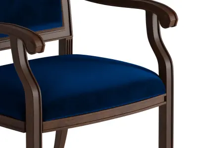 French Antique Dining Armchair 3D model