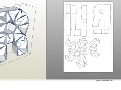 Lowpoly letter R 3D print model