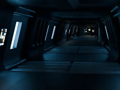  Futuristic Engineering Lab 3D Model 3D model