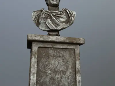 Pompee roman bust Low-poly 3D model