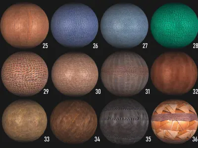 100 various leather PBR seamless 4k textures with normal maps Texture