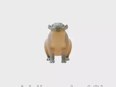 Serene Aardvark Model Evoking Tranquility Low-poly 3D model