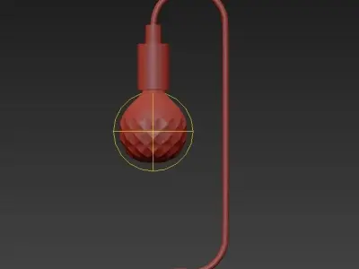 Decorative gold lamp with marble base 3D model