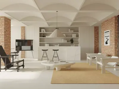Cozy apartment scene 3D model