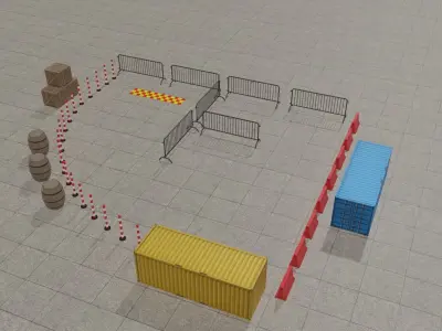 Parking Game Levels Low-poly 3D model