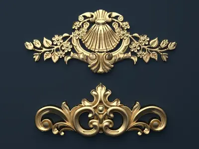 Classic decor ornament v-3D model06 3D model