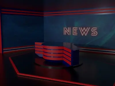 Tv Studio Low-poly 3D model