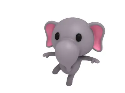 Rigged Elephant 3D model