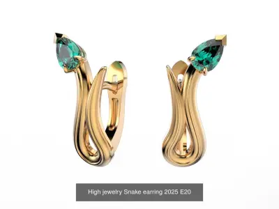 High jewelry snake set 2025 rings earrings pendant necklace 3D Model Pack