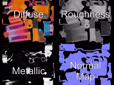 Vibrant Toy Blaster model pack Low-poly 3D model