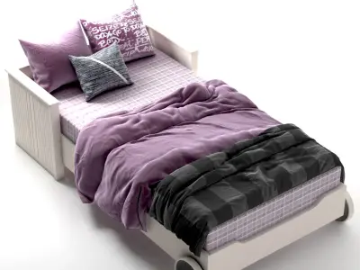  kids bed car set 38 3D model