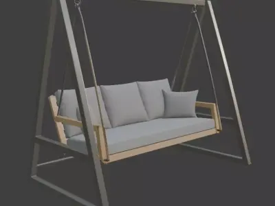 Outdoor Swing with Cushions 3D model