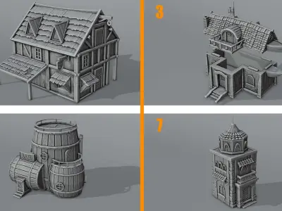 TREASURE ISLAND - Pirate architecture 3D Model Collection